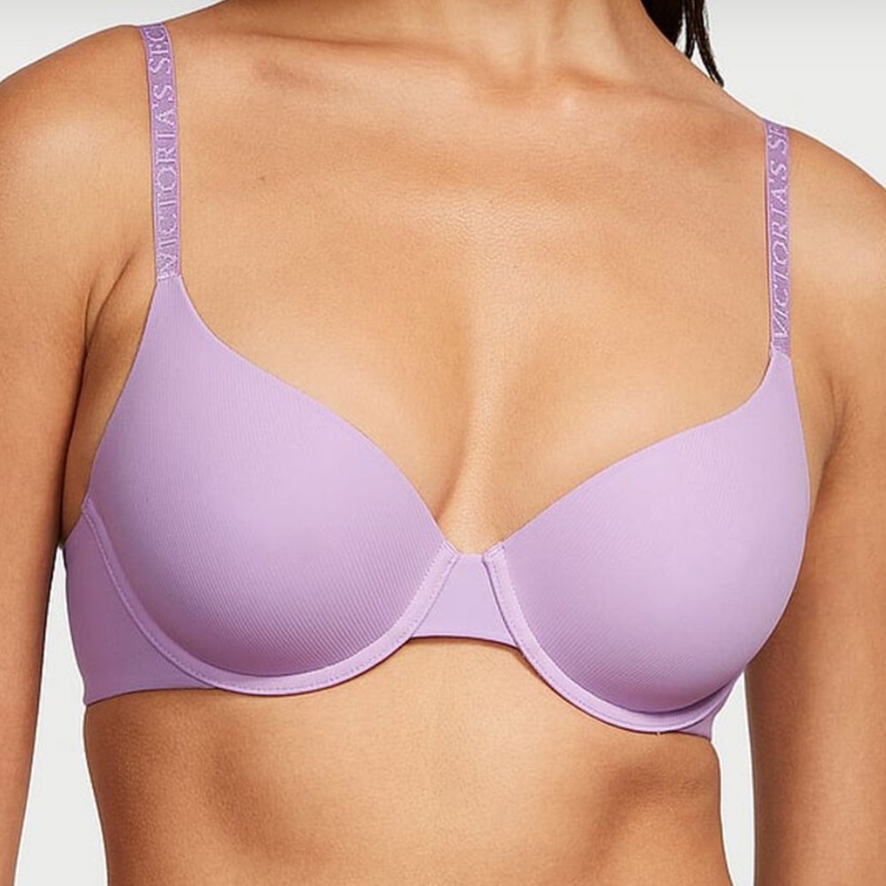 Victoria's Secret Purple Lightly Lined Micro-Rib Demi Bra Unicorn